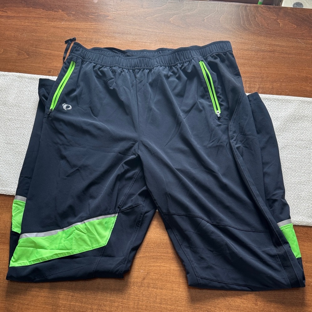 Pearl Izumi Men's Joggers Athletic Warmup Pants with Neon Green Accents